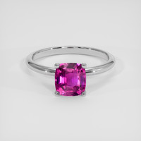 2.02 Ct. Pink Sapphire Ring, 18K White Gold 1