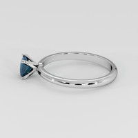 0.48 Ct. Bluish Green Sapphire Ring, 18K White Gold 4