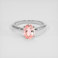 1.62 Ct. Padparadscha Sapphire Ring, 18K White Gold 1