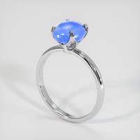 2.91 Ct. Blue Sapphire Ring, 18K White Gold 2
