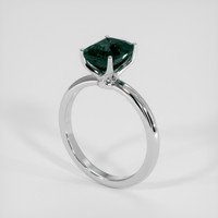 3.03 Ct. Bluish Green Sapphire Ring, 18K White Gold 2