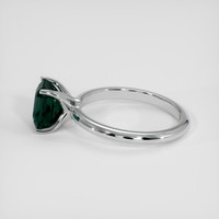 3.03 Ct. Bluish Green Sapphire Ring, 18K White Gold 4