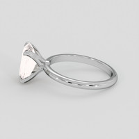 3.58 Ct. Peach Sapphire Ring, 18K White Gold 4