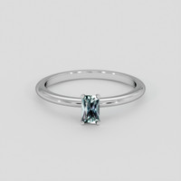 0.33 Ct. Bluish Green Sapphire Ring, 18K White Gold 1