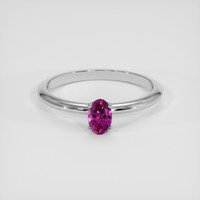 0.50 Ct. Pinkish Purple Sapphire Ring, 18K White Gold 1