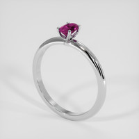 0.50 Ct. Pinkish Purple Sapphire Ring, 18K White Gold 2