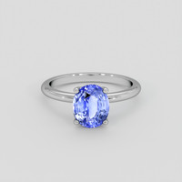 2.77 Ct. Blue Sapphire Ring, 18K White Gold 1
