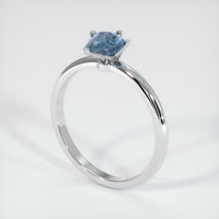 0.71 Ct. Sapphire Ring, 18K White Gold 2