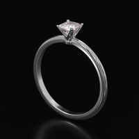 0.65 Ct. White Sapphire Ring, 18K White Gold 2