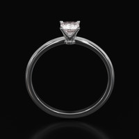 0.65 Ct. White Sapphire Ring, 18K White Gold 3