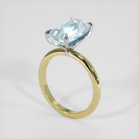 4.65 Ct. Blue Aquamarine Ring, 14K White & Yellow 2
