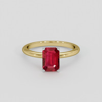 1.38 Ct. Ruby Ring, 14K White & Yellow 1
