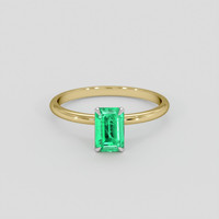 1.22 Ct. Emerald Ring, 18K White & Yellow 1