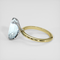 4.65 Ct. Blue Aquamarine Ring, 18K White & Yellow 4