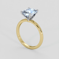 2.99 Ct. Blue Sapphire Ring, 18K White & Yellow 2