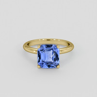 3.26 Ct. Blue Sapphire Ring, 10K Yellow Gold 1