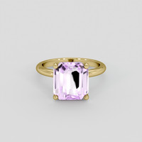 5.44 Ct. Pinkish Purple Kunzite Ring, 10K Yellow Gold 1