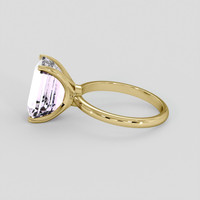 5.24 Ct. Purplish Pink Kunzite Ring, 10K Yellow Gold 4