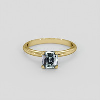 1.29 Ct. Bluish Green Sapphire Ring, 10K Yellow Gold 1