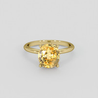3.53 Ct. Peach Sapphire Ring, 10K Yellow Gold 1