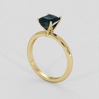 2.09 Ct. Bluish Green Sapphire Ring, 10K Yellow Gold 2