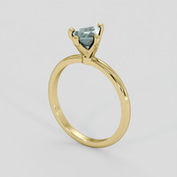 0.96 Ct. Bluish Green Sapphire Ring, 10K Yellow Gold 2