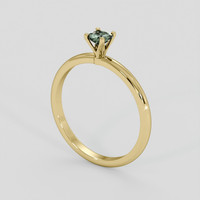 0.29 Ct. Green Sapphire Ring, 10K Yellow Gold 2