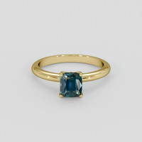 1.41 Ct. Bluish Green Sapphire Ring, 10K Yellow Gold 1