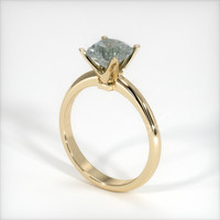 2.00 Ct. Greenish Blue Sapphire Ring, 10K Yellow Gold 2