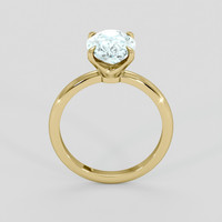 2.32 Ct. Blue Aquamarine Ring, 14K Yellow Gold 3