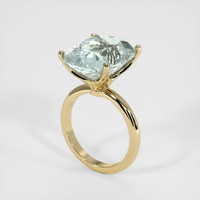 10.50 Ct. Bluish Green Aquamarine Ring, 14K Yellow Gold 2