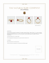 Ruby Ring 1.01 Ct. 14K Yellow Gold Appraisal