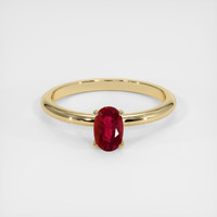 0.59 Ct. Ruby Ring, 14K Yellow Gold 1