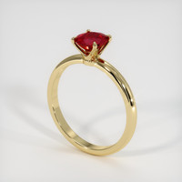 0.64 Ct. Ruby Ring, 14K Yellow Gold 2