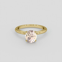 2.45 Ct. Peach Sapphire Ring, 14K Yellow Gold 1