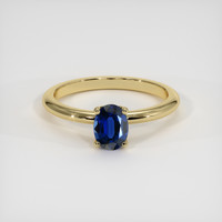 0.77 Ct. Blue Sapphire Ring, 14K Yellow Gold 1
