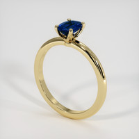 0.77 Ct. Blue Sapphire Ring, 14K Yellow Gold 2