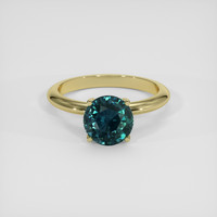3.21 Ct. Greenish Blue Sapphire Ring, 14K Yellow Gold 1