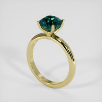 3.21 Ct. Greenish Blue Sapphire Ring, 14K Yellow Gold 2