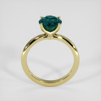3.21 Ct. Greenish Blue Sapphire Ring, 14K Yellow Gold 3