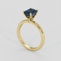 1.60 Ct. Greenish Blue Sapphire Ring, 14K Yellow Gold 2