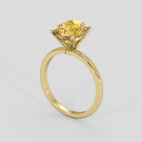 3.53 Ct. Peach Sapphire Ring, 14K Yellow Gold 2