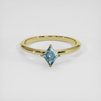 0.36 Ct. Greenish Blue Sapphire Ring, 14K Yellow Gold 1