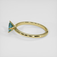 0.36 Ct. Greenish Blue Sapphire Ring, 14K Yellow Gold 4