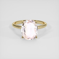 3.58 Ct. Peach Sapphire Ring, 14K Yellow Gold 1