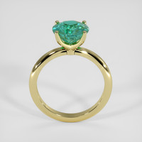 4.03 Ct. Bluish Green Sapphire Ring, 14K Yellow Gold 3