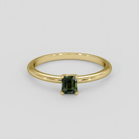 0.55 Ct. Green Sapphire Ring, 14K Yellow Gold 1