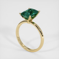 4.05 Ct. Bluish Green Sapphire Ring, 14K Yellow Gold 2