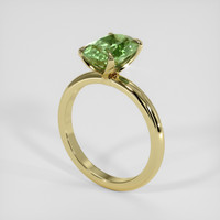 3.03 Ct. Yellowish Green Sapphire Ring, 14K Yellow Gold 2