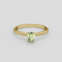 0.90 Ct. Yellowish Green Sapphire Ring, 14K Yellow Gold 1